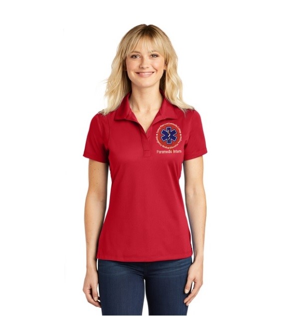 Sport-Tek Ladies Paramedic Golf Shirt LST650Red-CPCC