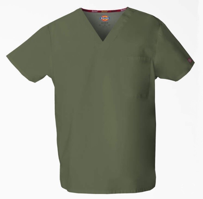 Dickies Women's Olive Green Scrub Top 86706-CPCC