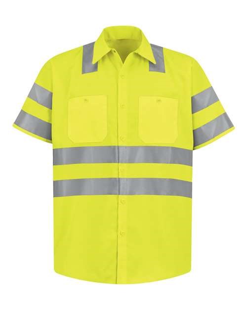 Men's High Visibility Safety Short Sleeve Work Shirt SS24HV