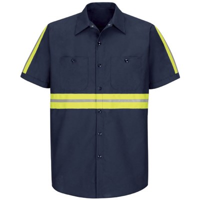 Red Kap Short Sleeve Enhanced Visibility Industrial Work Shirt
