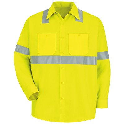 Red Kap Long Sleeve Hi-Visibility ANSI Class 2 Work Shirt