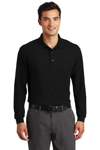 Port Authority® Long Sleeve Silk Touch™ Polo with Pocket