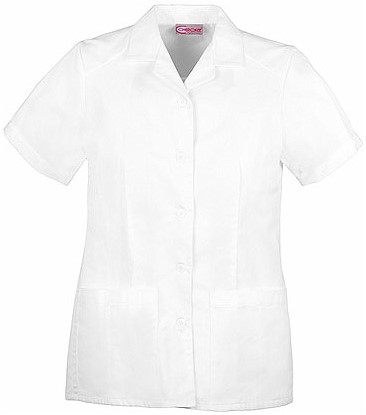 Cherokee Women's Pleated Front Button Up Collared Scrubs