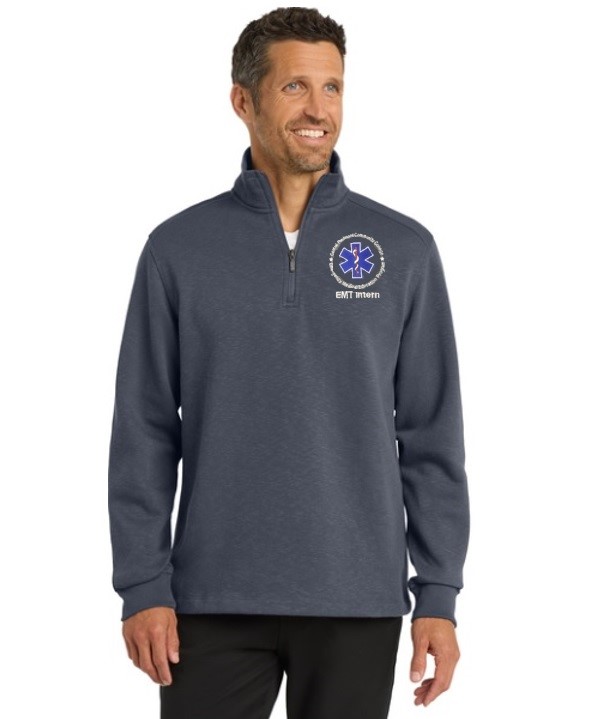 Port Authority Grey Slub Fleece Quarter Zip Pullover F295-CPCC