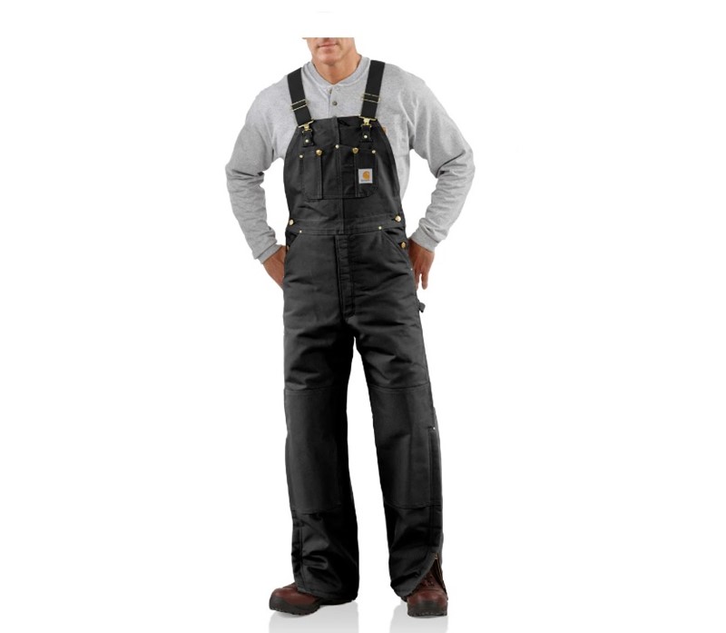 Carhart Duck Bib Overall / Quilt Lined R02BLK