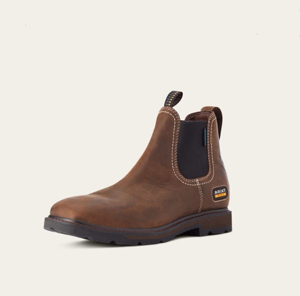 Groundbreaker Chelsea Wide Square Toe Waterproof Work Boot