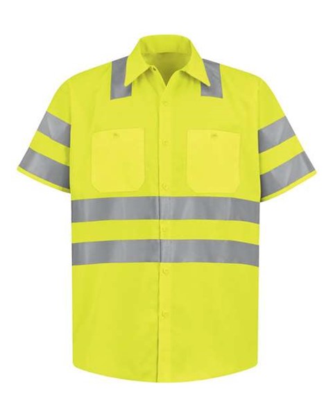 Men's High Visibility Safety Short Sleeve Work Shirt
