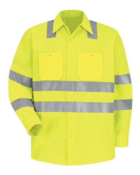 Men's High Visibility Safety Long Sleeve Work Shirt